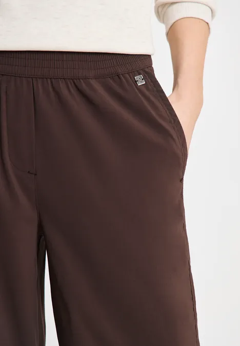 High Waist Wide Leg Pantalon Loose Fit brown cacao