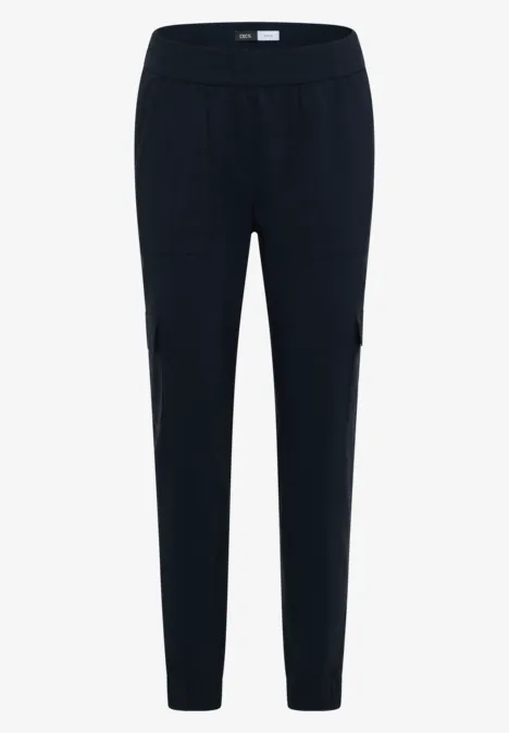 Spodnie z wąskimi nogawkami Mid Waist w stylu cargo universal blue