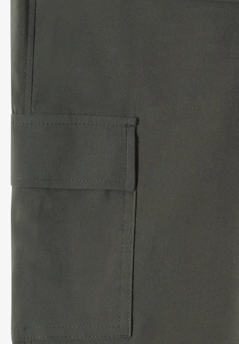 Spodnie z wąskimi nogawkami Mid Waist w stylu cargo clear khaki