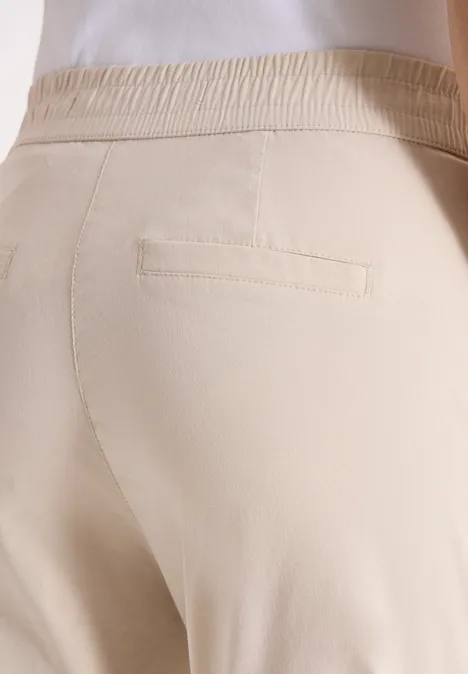 Spodnie z wąskimi nogawkami Mid Waist w stylu cargo grain beige