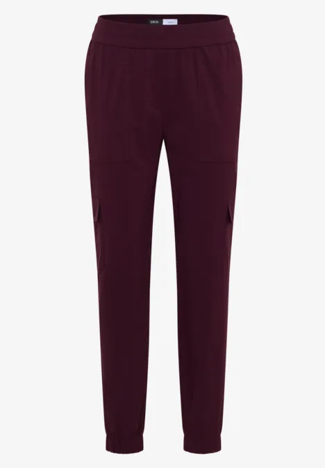 Mid Waist Slim Leg Hose im Cargo-Look grape red Mid Waist Slim Leg Hose im Cargo-Look grape red