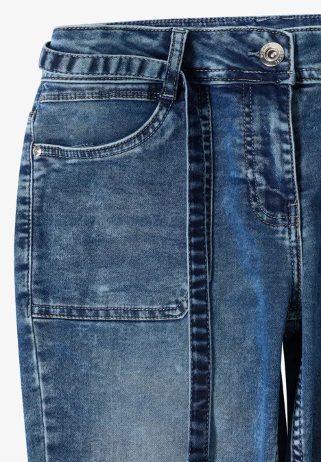 Slim Leg Jeans mid blue used wash