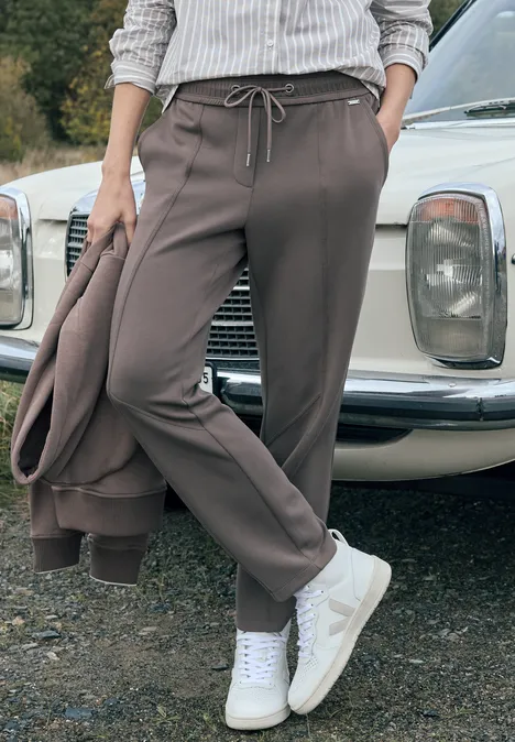 Broek met smalle pijpen urban taupe