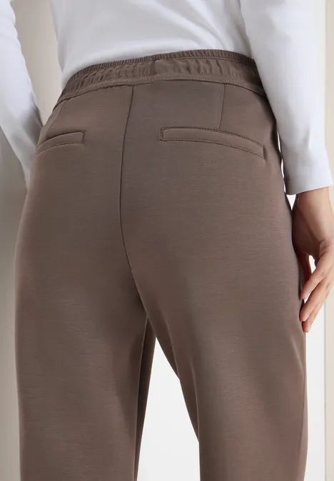 Broek met smalle pijpen urban taupe