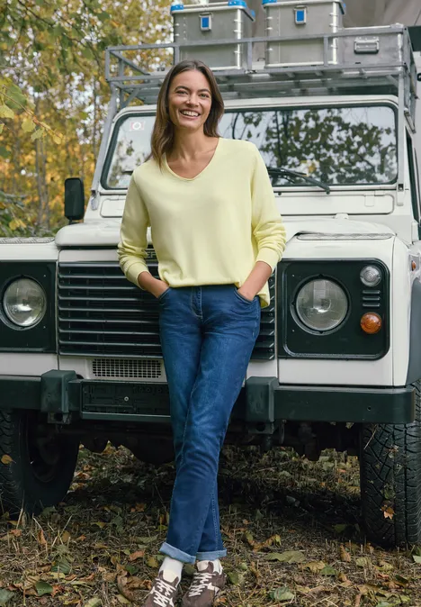 Straight Leg Jeans mid blue used wash Straight Leg Jeans mid blue used wash