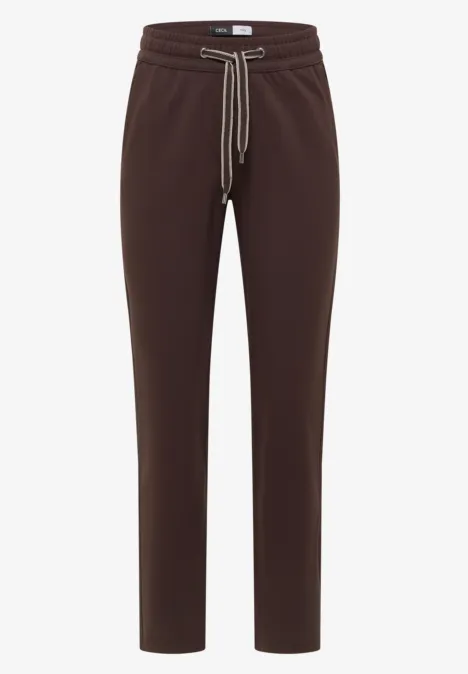 Broek in effen kleur macchiato brown