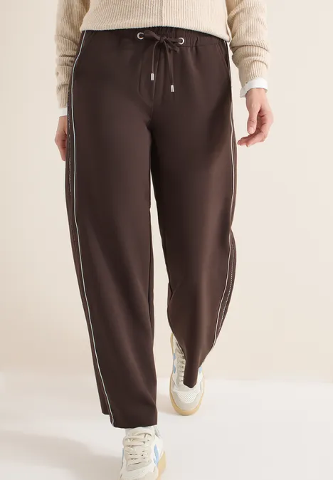 Hose mit Tapestreifen macchiato brown