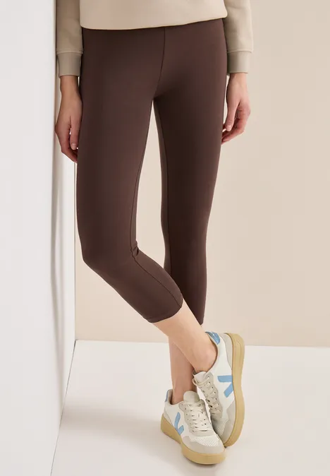 Basic Leggings in Unifarbe macchiato brown
