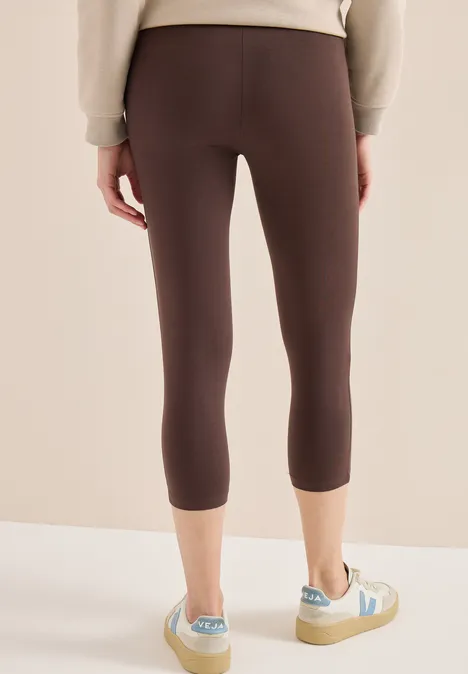 Basic Leggings in Unifarbe macchiato brown