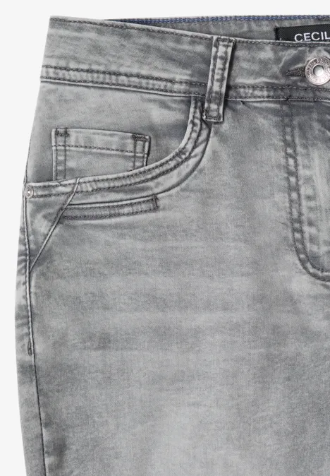 Mid Waist Slim Legs jeans in casual fit mid grey used wash Mid Waist Slim Legs jeans in casual fit mid grey used wash