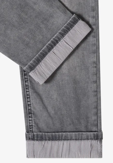 Mid Waist Straight Leg Jeans en coupe casual light grey wash