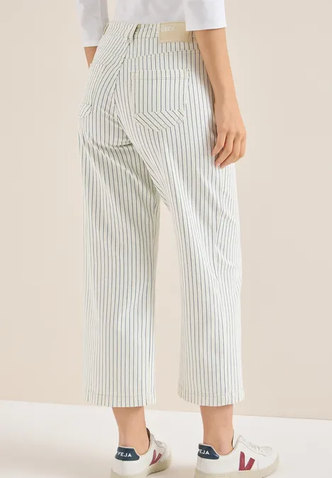 Jeans Wide Legs rayé vanilla white