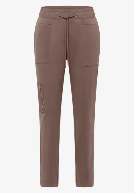 Broek met smalle pijpen coffee taupe