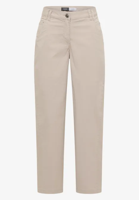 Mid Waist Barrel Leg Hose im Casual Fit grain beige