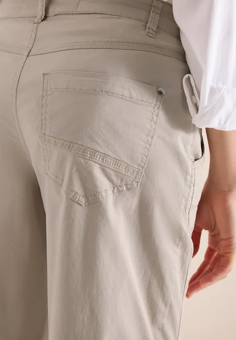 Mid Waist Barrel Leg Hose im Casual Fit grain beige