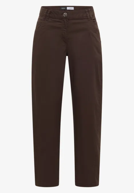 Mid Waist Barrel Leg Hose im Casual Fit macchiato brown