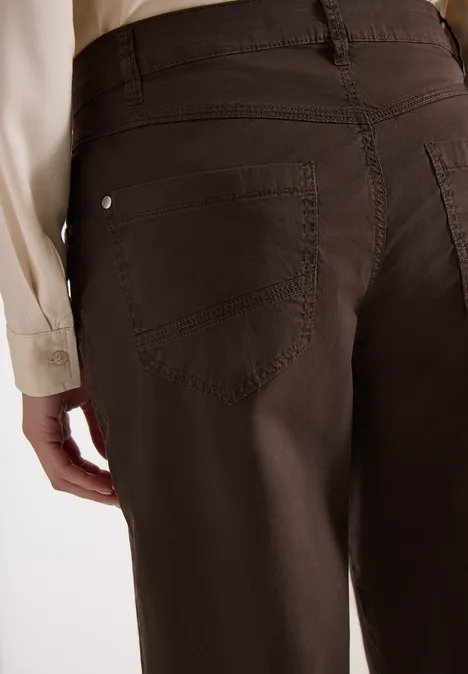 Mid Waist Barrel Leg Hose im Casual Fit macchiato brown