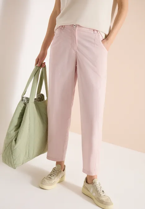 Mid Waist Barrel Leg Hose im Casual Fit rose quartz