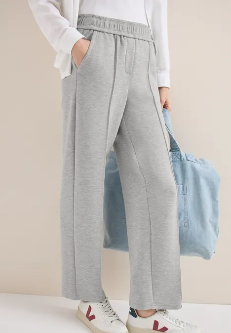 Pantalon Straight Legs milky grey melange