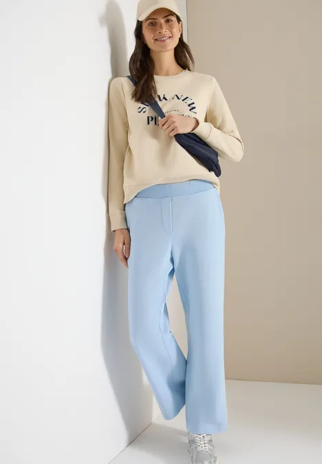 Spodnie z szerokimi nogawkami High Waist fresh water blue