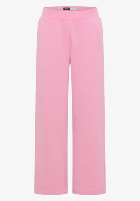 Spodnie z szerokimi nogawkami High Waist flamingo rose