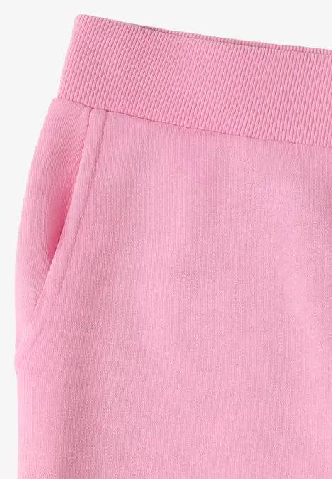 Spodnie z szerokimi nogawkami High Waist flamingo rose