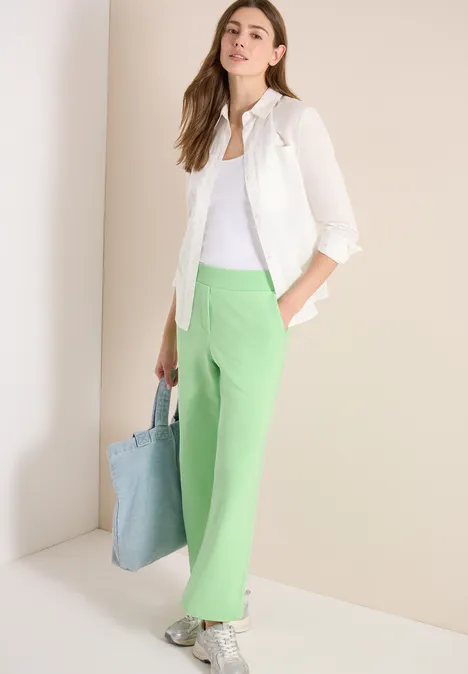 Spodnie z szerokimi nogawkami High Waist juicy lime