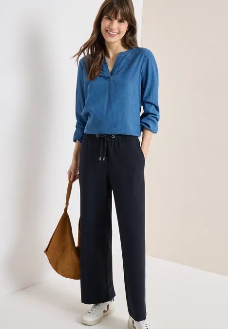 High Waist Straight Leg Hose im Loose Fit universal blue High Waist Straight Leg Hose im Loose Fit universal blue