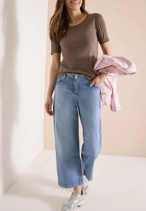 Jeans 7/8 Wide Leg en Loose Fit vanilla white