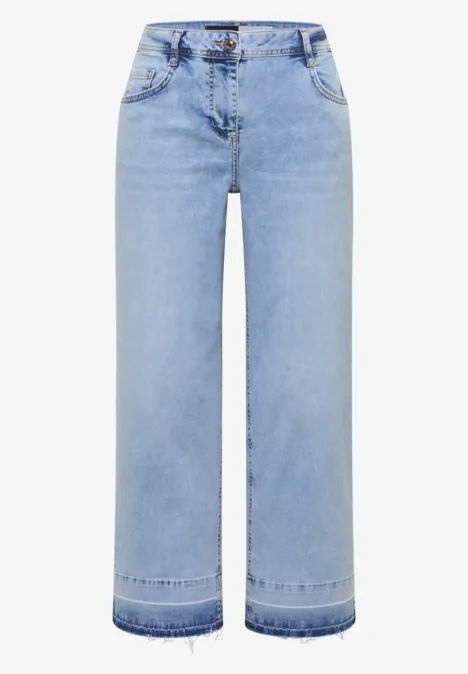 7/8 Wide Leg Jeans im Loose Fit light blue random bleached 7/8 Wide Leg Jeans im Loose Fit light blue random bleached