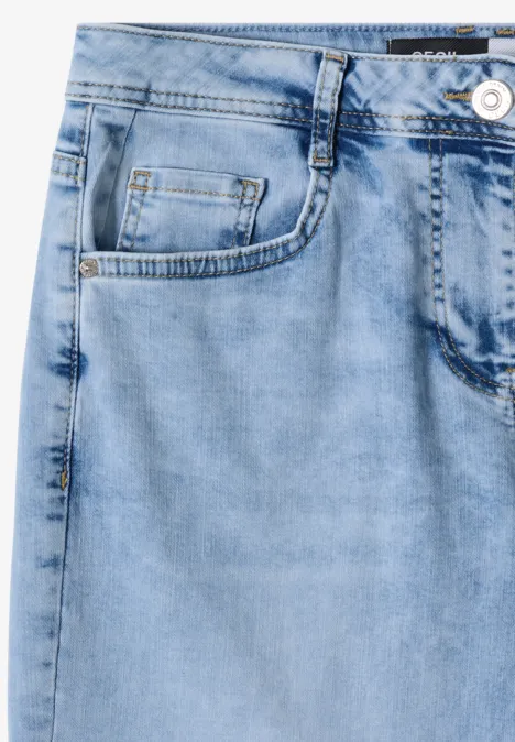 7/8 Wide Leg Jeans im Loose Fit light blue random bleached 7/8 Wide Leg Jeans im Loose Fit light blue random bleached