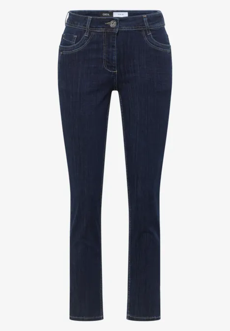 Mid Waist Straight Leg Jeans im Casual Fit rinsed wash