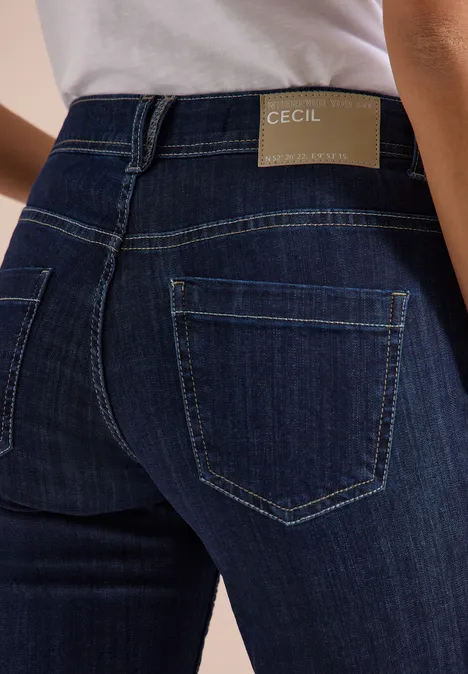 Mid Waist Straight Leg Jeans im Casual Fit rinsed wash