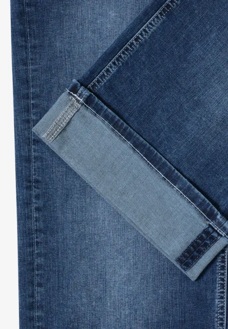 High Waist Wide Leg Jeans im Slim Fit mid blue wash