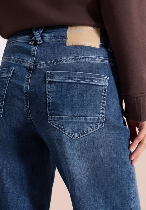 High Waist Wide Leg Jeans im Slim Fit mid blue wash