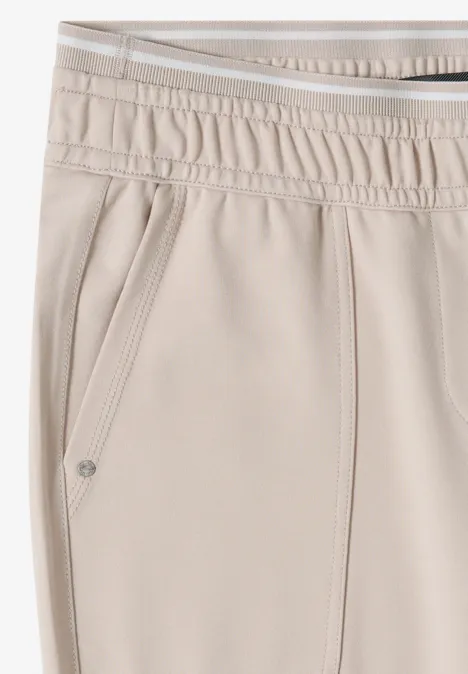 Pantalon Mid Waist Slim Leg en Casual Fit grain beige