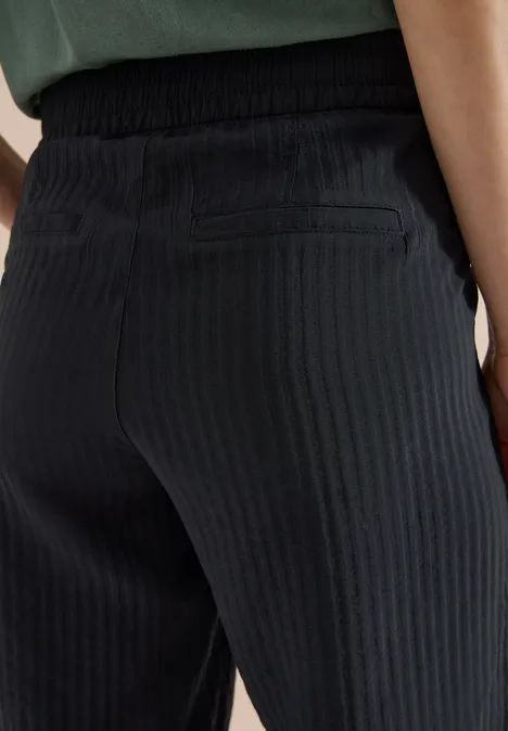 High Waist Wide Leg Hose im Loose Fit Black