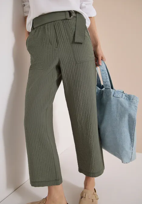 High Waist Wide Leg Hose im Loose Fit khaki