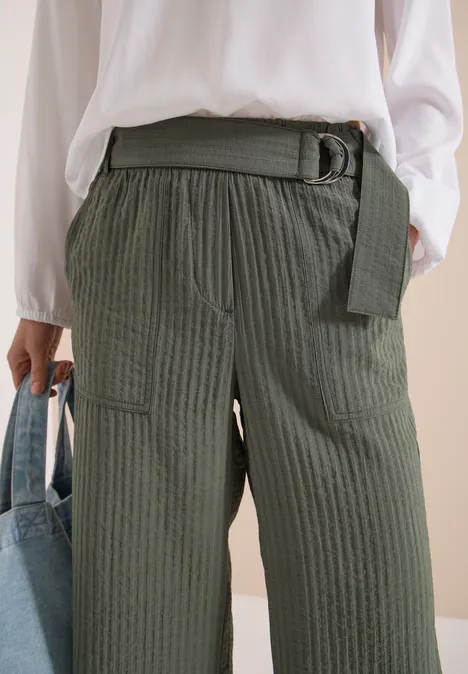 High Waist Wide Leg Hose im Loose Fit khaki