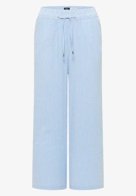 Wide Leg Hose in Seersuckerqualität blouse blue