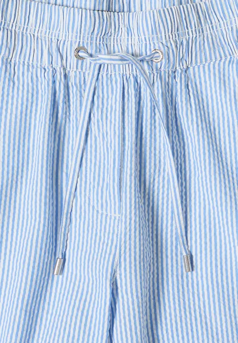 Wide Leg Hose in Seersuckerqualität blouse blue