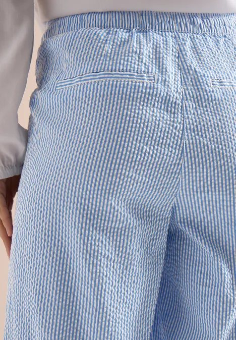 Wide Leg Hose in Seersuckerqualität blouse blue
