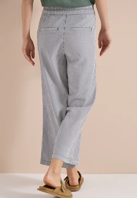 Wide Leg Hose in Seersuckerqualität universal blue