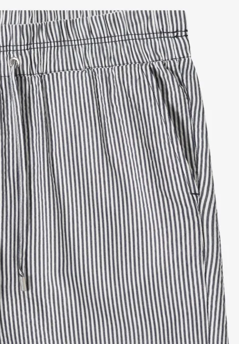 Wide Leg Hose in Seersuckerqualität universal blue