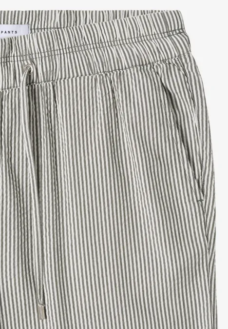 Wide Leg Hose in Seersuckerqualität khaki