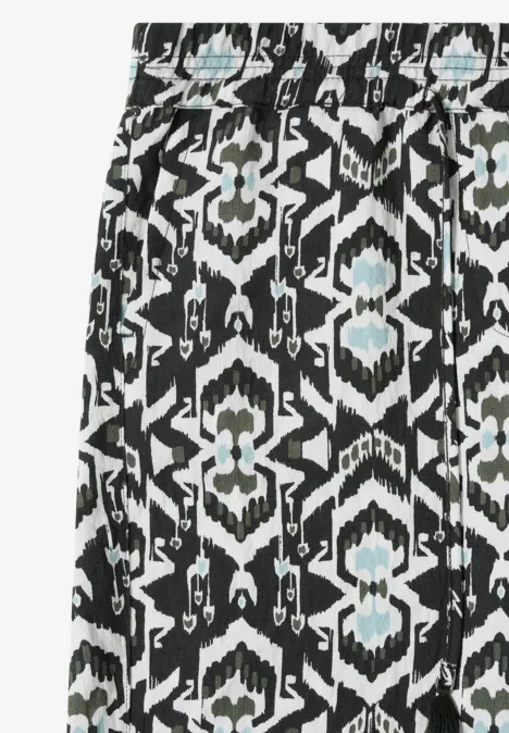 Wide Leg Hose im Loose Fit mit Print khaki Wide Leg Hose im Loose Fit mit Print khaki