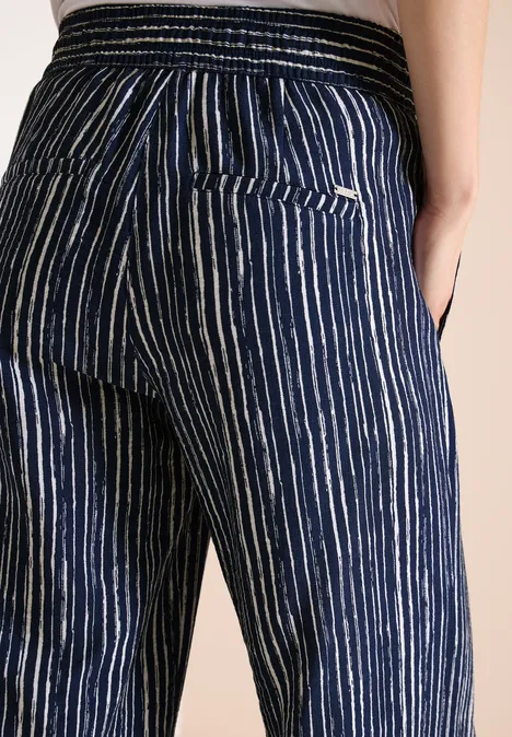 Wide Leg Hose im Loose Fit mit Streifen universal blue