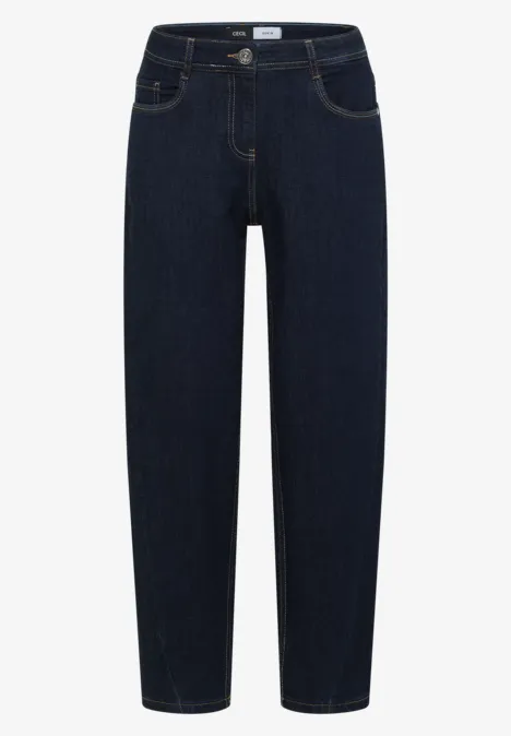 Dunkelblaue, gerade geschnittene Jeans im klassischen 5-Pocket-Design aus robustem Denim.