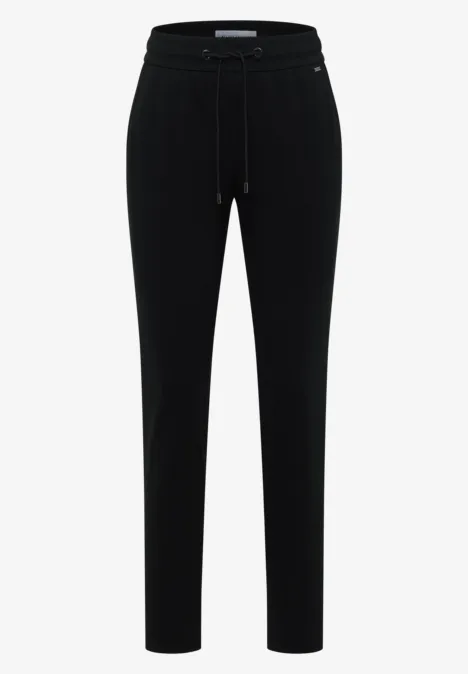 Zwarte, slim-fit joggingsbroek met elastische taille en koord.