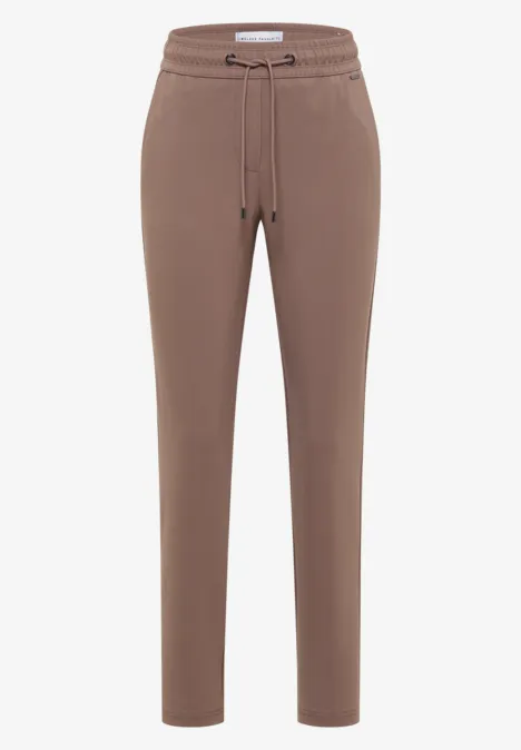 Pantalon de jogging marron à taille élastiquée et jambes fuselées